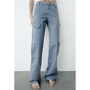 Zara Light Blue Cargo Pants